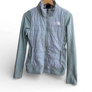 The North Face Hybrid Puffer Fleece Full Zip Jacket Sage Gray S